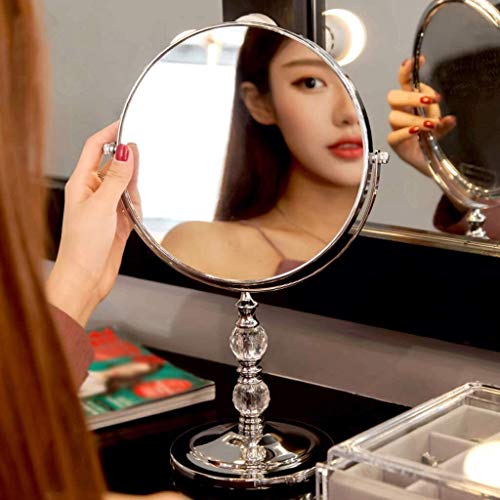 Nianxinn ogledalo za šminkanje stolno ogledalo, stolno ogledalo za šminkanje,dvostrano, prenosivo, Evropsko ogledalo za spavaće sobe, prenosivo malo ogledalo 13,3x13, 3x35cm