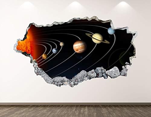 Zapadna planinska solarna sustava Zidna naljepnica Umjetnički dekor 3D razbijena galaksikalna naljepnica