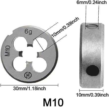 YxQ M10 x 1,5 mm metrički okrugli rub, lijeva ruka dim za obradu kalupa, legura čelika