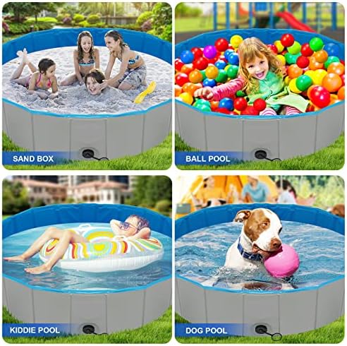 Bazen za pse za male pse, plastični bazen za pse, prenosiva kada za pse, sklopivi bazen za pse otporan na klizanje