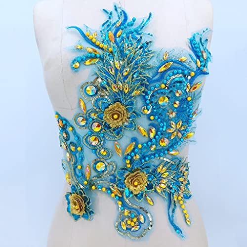 SKREOJF trodimenzionalna cvjetna čipka za čipku sa ručicama Rhinestones zakrpe za obrezivanje za odijevanje