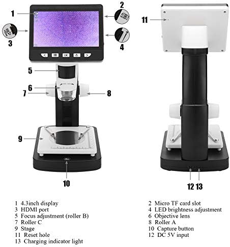 Digitalni mikroskop, metalni držač za snimanje videozapisa USB mikroskop prenosiv za industrijsku upotrebu