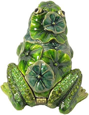 Kolekcionarska smaragdna zelena emajlirana žaba kristalizirana ukras za ukrašavanje figurice nakita