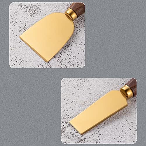 feng & amp;feng šestodijelni Set noža za sir-Premium oštrice od nehrđajućeg čelika, jedinstveno zlatno lice, elegantne drvene ručke