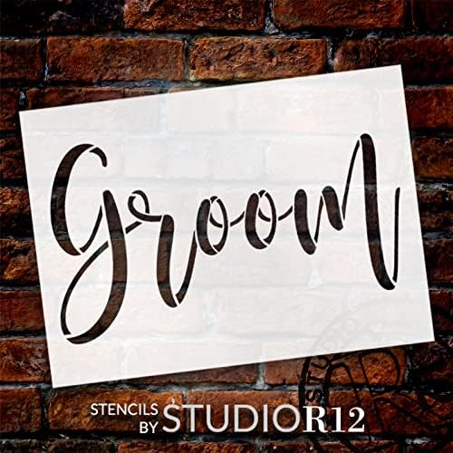Groom Stencil by StudioR12 / Craft DIY vjenčani dekor | drveni znak za farbanje / Mylar šablon za višekratnu upotrebu | odaberite veličinu