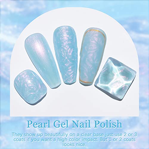 SUPWEE pearl Shell Gel lak, Shell Thread Glitter Gel lak za nokte, 10ml Shimmer Mermaid Soak Off UV LED Gel za Salon Home DIY manikir