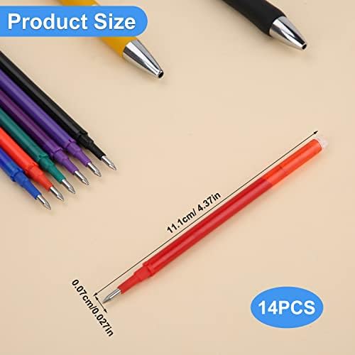 LUTER 14kom olovke za brisanje punjenje, olovka sa Gel mastilom za brisanje dopuna kompatibilna sa FriXion klik olovkama za pisanje ukrštenice planera,Fine Point 0.7 mm