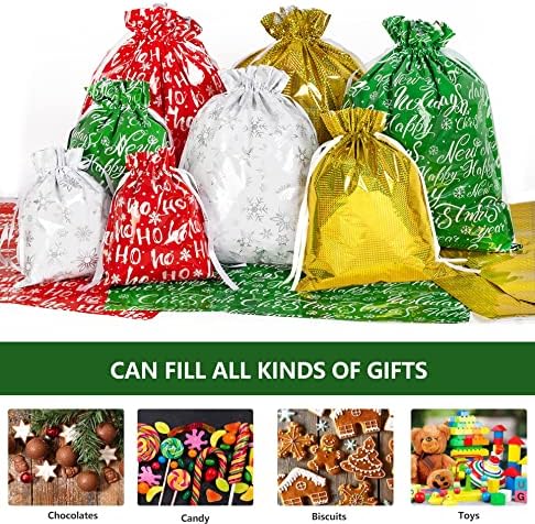 DreamCountry božićne poklon torbe, 32 komada Vreće za omotavanje poklona u 4 veličine i 4 dizajna,