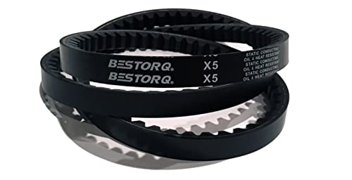 Bestorq 3VX355 gumeni remen, sirovi ivici / kožu, crni, 35.5 Dužina x 0,38 širina x 0,32 visina, paket od 5