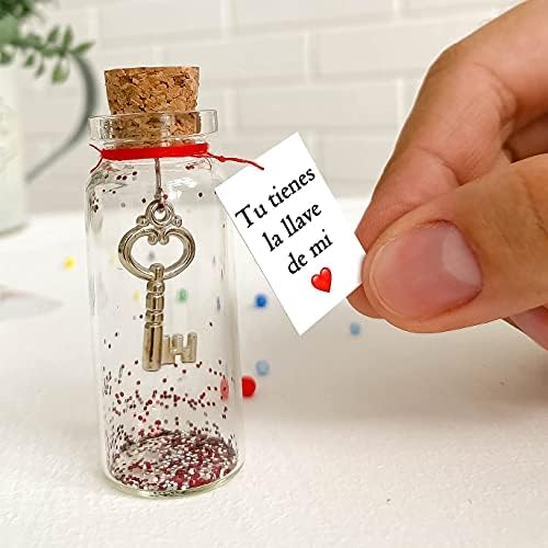 Mensaje Romántico en una botella para regalar a tu nova o novinama - Tarro de los deseos con una tarjeta para tu esposposo o esposa