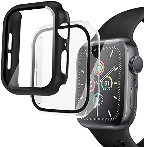 Arae Watch Case 2 Paketa Kompatibilan je za Apple Watch seriju 6 5 4 SE 40mm za žene Muškarci s kaljenim zaštitnim zaslonom stakla - bistro / prozirno