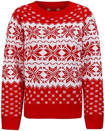 Ymosrh Ženski džemperi za vježbanje Modni slobodno vrijeme Božićni dugi rukavi Pleteni džemperi