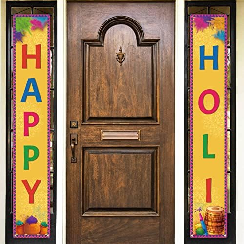 Nepnuser sretan Holi trijem Banner Indijski Festival boja Ulazna vrata prozor zid zatvoreni vanjski ukras