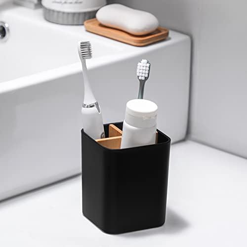 2 Pakovanje QTIP-ovog držača i crna 3 nosač četkica za zube za kupatilo, spavaću sobu, kuhinju