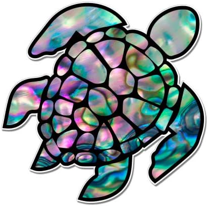 GT grafika morsku kornjaču prirodna školjka biserna tekstura zelena ljubičasta - vinilna naljepnica