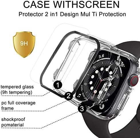 Surundo 2 pakovanje tvrdog računara sa kaljenim zaštitnim zaslonom stakla za Apple Watch 45 mm serija 8/7,