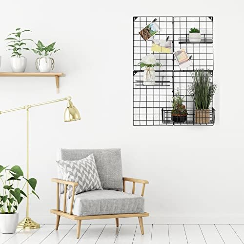 Nex 4 Pack Wall Grid ploča sa visećim košarom, žičane zidne rešetke ploče Fotografija INS Art Memo Display