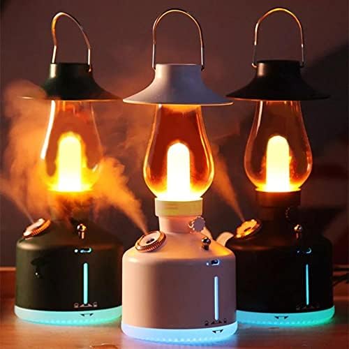 Bežični ovlaživač zraka sa LED svjetlom lampa za kampiranje Aromaterapija difuzor USB punjiva Retro Kerozinska lampa Mist Maker Za dom