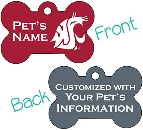Washington State Cougars 2-Sided pet Id pseća oznaka / zvanično licencirana | personalizirana za vašeg ljubimca