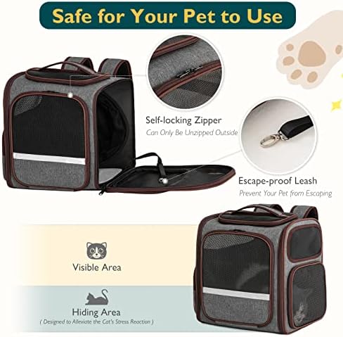 Nosač ruksaka za mačke proširivi ruksak za kućne ljubimce za male pse velika svemirska torba sa sklopivim