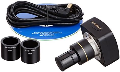Amscope SM-1Ts-144S-M digitalni profesionalni Trinokularni Stereo Zoom mikroskop, Wh10x okulari, uvećanje 7X-45x, zum objektiv 0,7 X-4,5 X, LED prstenasto svjetlo sa 144 sijalice, postolje za stub, 110v-240v, uključuje kameru od 1,3 MP sa redukcionim sočivom i softverom