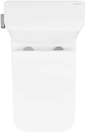 Švicarski Madison dobro napravljen Forever SM-1T258, Carré Jednodijelni kvadratni WC s lijevom stranom WC s ručkom za ispiranje 1.28 gpf, bijeli