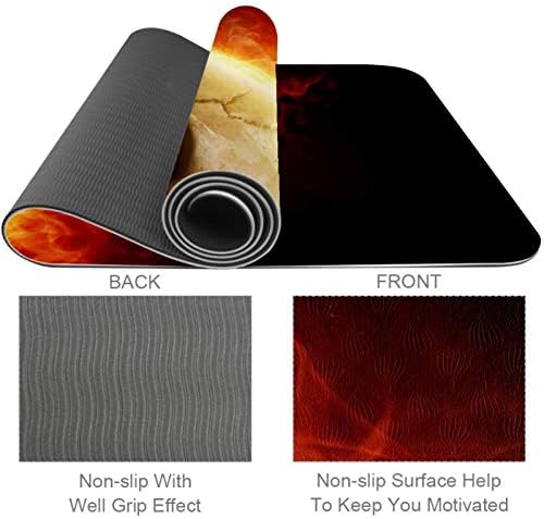 Siebzeh cool Fire Skull Design Premium Thick Yoga Mat Eco Friendly Rubber Health & amp; fitnes Non Slip Mat za sve vrste vježbe joge i pilatesa