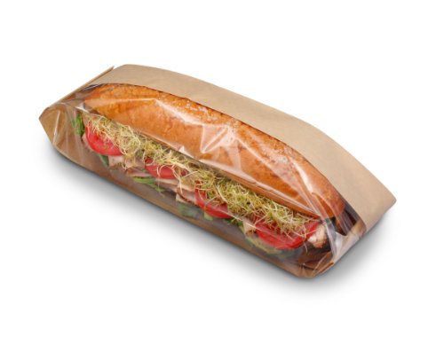 Bagcraft Papercon 300094 prirodna torba za sendviče od voštanog papira sa dvostrukim pogledom,