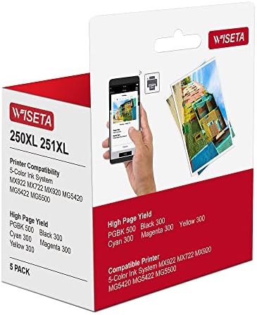 WISETA kompatibilan kertridž sa mastilom zamena za PGI-250xl CLI-251xl za PIXMA MX922 MX920 MG5520 MG5420 MG7520 Ix6820 seriju štampača velikog kapaciteta