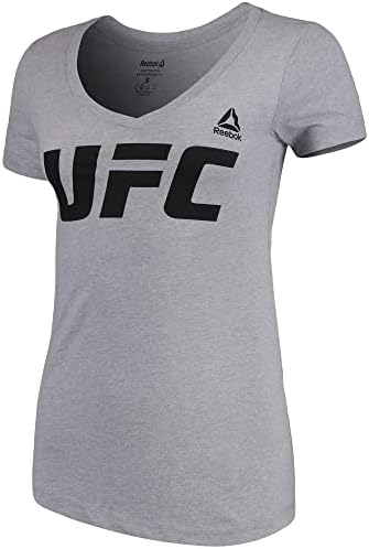 Reebok Ženske UFC Essentials Logo Dvostruki mješavina V-izrez Tee