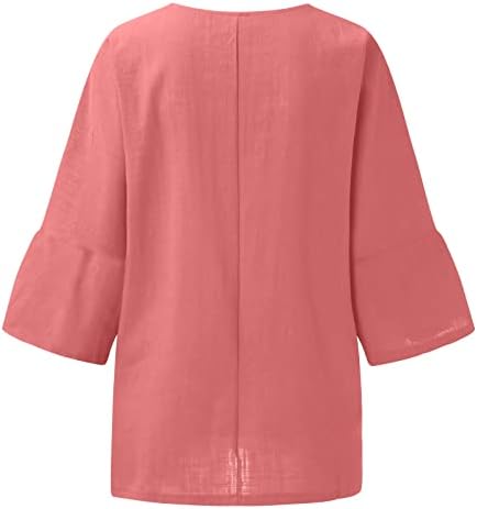 Pamučne posteljine za žene 3/4 rukava s rukavima grafički ispisani posadni vrat tunika TEES Ljetna strana Split majice Bluze