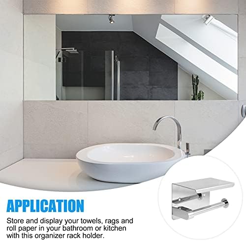 Cabilock 1pc Storage toaletni telefon držač za kuhinju postavljen pouzdan vješalica praktično sa peškirom za toalet srebrne boje zadebljani papirni nosač multifunkcionalni stalak za kupatilo za kupatilo