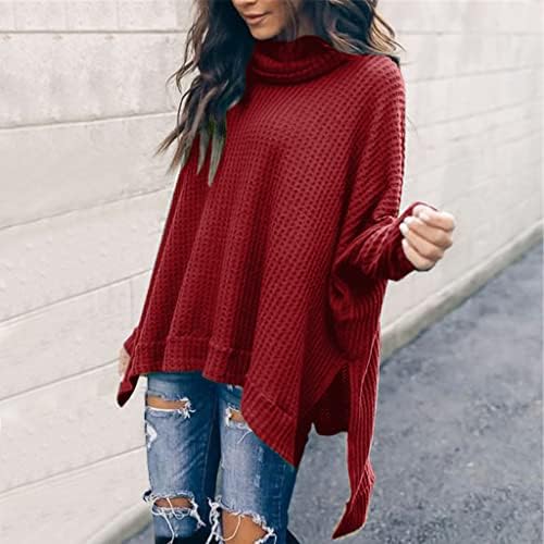 Ženski džemperi Čvrsti asimetrični vrat dugih rukava pleteni džemper turtleneck