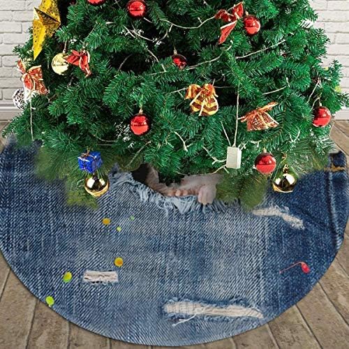 Lveshop Denim Hrčak božićno suknje luksuzno okruglo zatvoreno Vanjski mat rustikalni Xmas Tree Odreze za odmor (30 / 36 / 48 Tri veličine)