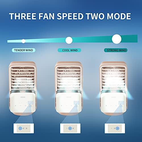 Mini klima uređaj, prijenosni klima uređaj za ponovno punjiva evaporativa sa 3 brzine 7 boja, lični hladnjak zraka Prijenosni ventilator za sobu uredski stol #b