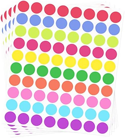 Naljepnice s tačkama u boji, 1200 kom kružne naljepnice u stilu 10 boja,prečnik okrugle naljepnice 3/4 inča,naljepnice
