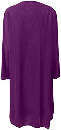 Haljina za žene, ženska modna elegantna čvrsta boja čipke patchwork šifonske haljine bez rukava s rukavima dvije komadne haljine