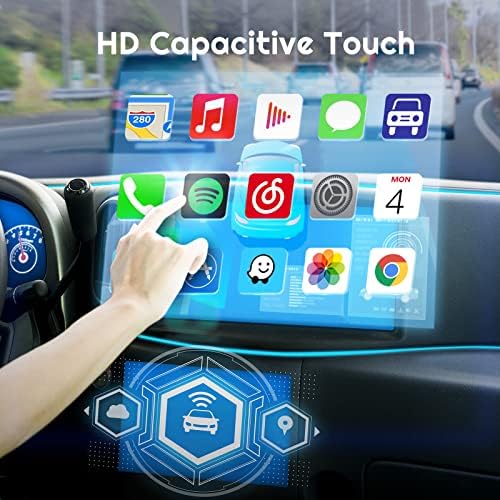 Auto stereo DIN DIN radio sa sigurnosnim kolima-u kontroli Apple Carplay & Android Auto, Bluetooth 5.3.