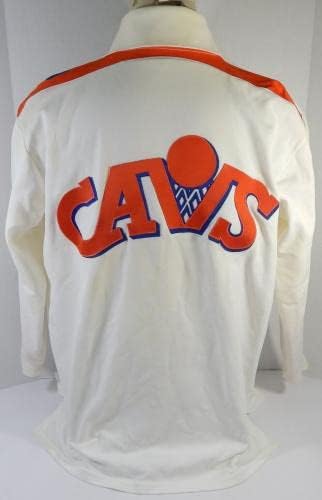 1980-ih Cleveland Cavaliers Igra rabljena bijela jakna za toplu up 46 DP30051 - NBA igra koja se