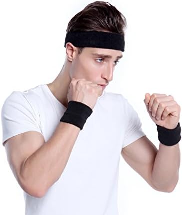 BEACE Sweatbands Sports Wristband For Men & Women - Moisture Wicking Athletic Cotton frotir Sweatband