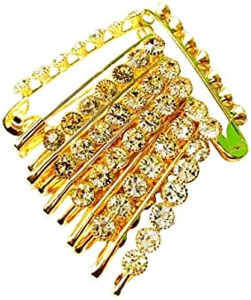 Zlatna boja Big Stones i dvostruka linija Dijamanti Dizajn Sigurnosni PIN ili Saree Pin Set - 24 kom