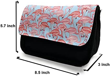 Lunable Flamingo olovka, tropska ptičarka, olovka od tkanine s dvostrukim zatvaračem, 8,5 x 5,5, koralj