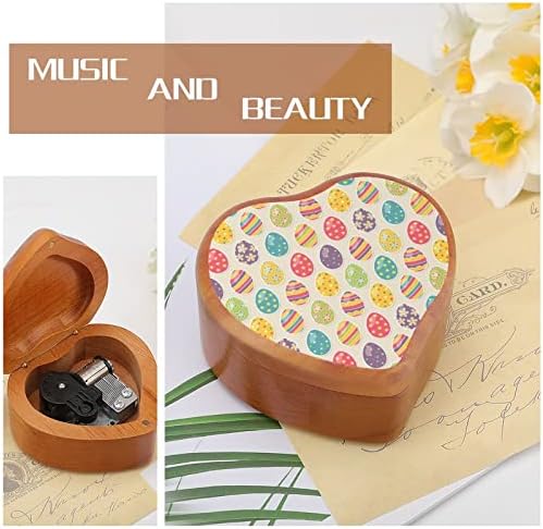 Vintage Uskršnje jaje srce Music Box drvene muzičke kutije Najbolji poklon za godišnjicu božićnog rođendana
