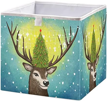Alaza sklopivi kocke za skladištenje Organizator, Božić Funny Jelena božićno drvo skladište kontejneri ormar