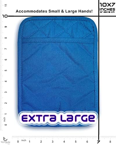 Premium Aegean Blue držači za lonce 10x7in / izuzetno veliki, Neklizajući silikon, topli jastučići
