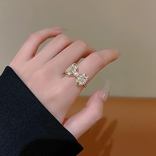 Ženski prstenovi Žene modni prstenovi Ženski dizajn Podesivi otvor Biserni kažiprst prsten modni