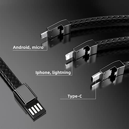 Kožna narukvica punjač USB punjenje kabelske pletenice USB prijenosni putni punjač za iPhone Android Samsung