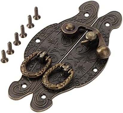 SDGH Antique Mesiss Drvena fuse HASP Vintage Dekorativni nakit Poklon kutija Kofer HEP LACK HOUND FUNIFUNG kopča kopča 90 * 50mm