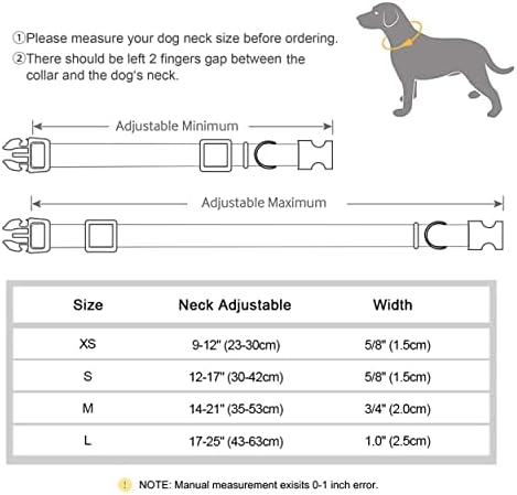 Personalizirani ovratnik za pse, ugraviran reflektivni ovratnik za pse sa mentalnom kopčom, prilagođenim mekim najlonskim ovratnikom, podesivom veličinom za X-mali / mali / Srednji / veliki psi i mačke, 5 boja za odabir