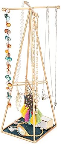 DEKIKA izuzetan stalak za izlaganje nakita držač za izlaganje nakita pozlaćena piramida a-Line stalak za nakit stalak za Organizator držač sa tacnom za minđuše ogrlica Nakit viseći stalak za izlaganje nakit